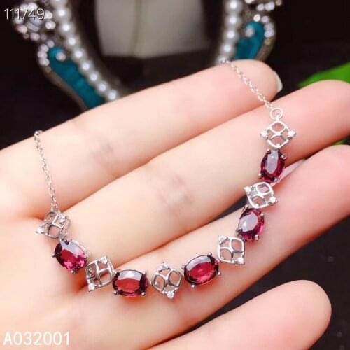 KJJEAXCMY fine jewelry natural garnet 925 sterling silver new women gemstone hand bracelet support test popular