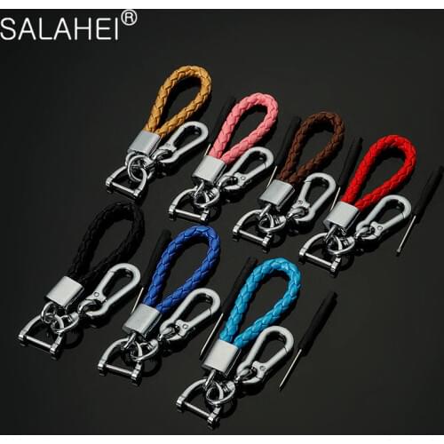 Leather Braided Woven Rope keychain Pendant Key Chain Holder Car Keyring Men Women Key ring Car Styling Accessorie For VW BMW