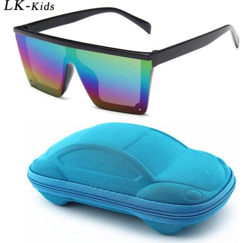 LongKeeper Colorful Kids Square Sunglasses For Girls Boys Gift Gradient Trendy UV400 Glasses Children Oculos De Sol