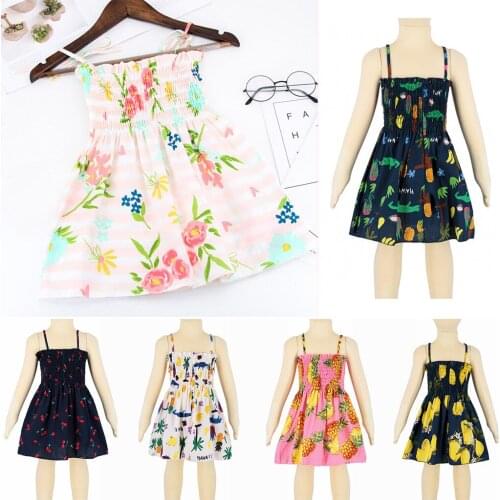 Baby Kids Girls Sleeveless Summer Print Dresses Casual Clothes 2020 Summer Cool Casual Dresses For Teen Girls Beautiful Clothes