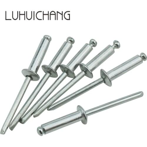 LUCHANG Free Shipping 100pcs/lots M3.2 Aluminum Cap Screw/Aluminum/core Pulling Rivets Aluminum Rivet self-plugging rivet