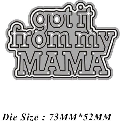 2021 New MAMA English Words Metal Cutting Dies DIY Scrapbooking Embossing Paper Photo Stamps Crafts Template Mould Stencils