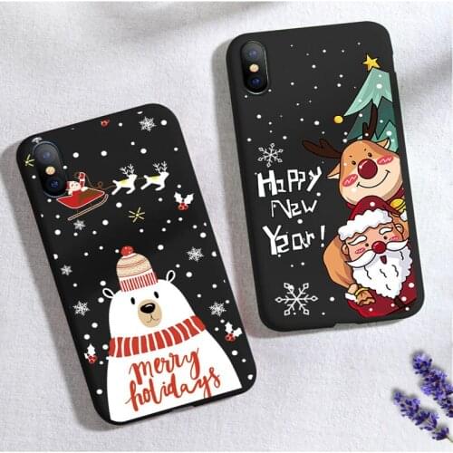 Merry Christmas Cute Cartoon Case For Huawei P30 P20 P40 Lite E Pro P Smart 2019 2021 Honor 8A 8X 9X protective TPU Soft Coque