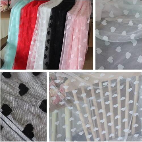 Soft skin-friendly peach heart stretch mesh lace garment fabric DIY wedding dress base clothing accessories