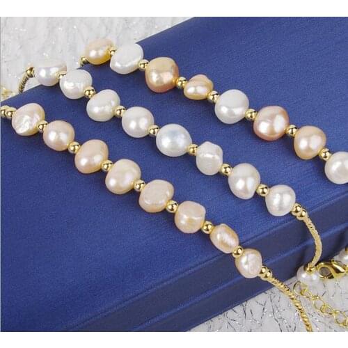 Original Hand woven 14k Gold injection clasp jewelry 100% Natural freshwater Pearl bracelet for women