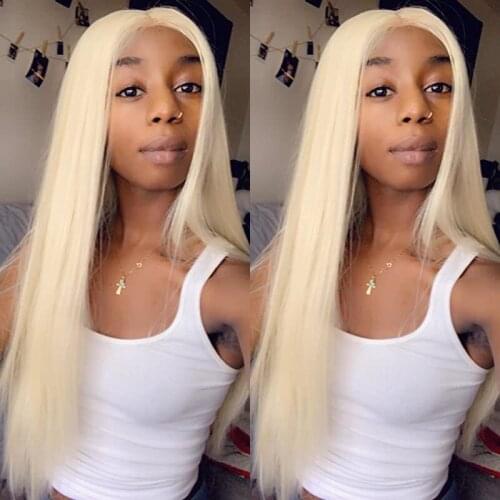 Lace Front Wigs Long Straight Fiber Hair Wigs for Women Blonde Synthetic Lace Front Wigs Middle Part Natural Hairline Daily Wig