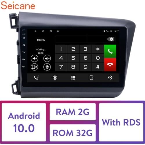 Seicane Touch Screen Android 10.0 Car Radio GPS For 2012 2013 Honda Civic Head Unit Player Support 1080P Video Backup camera