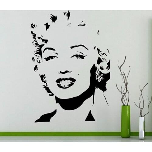 Sexy Marilyn Monroe Wall Stickers for Living Room Home Decoration Beauty Salon Wall Decal Vintage Poster Vinilos Paredes A897