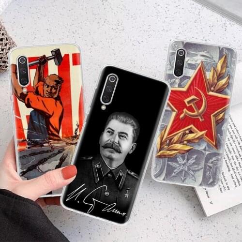 Russian Stalin Ussr Communism Silicon Phone Case For Xiaomi Note 10 Mi 11 9 8 CC9 10T 9T 5X 6X A3 A2 A1 Lite Pro Poco F1 X3 Cove