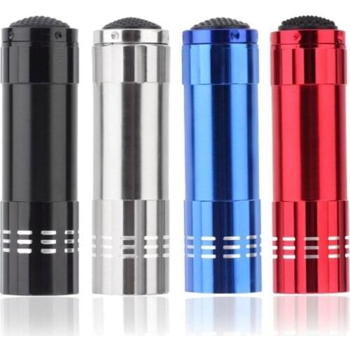 Ultraviolet 9 LED Flashlight Black Purple light Torch Light Lamp Black AAA Mini Protable Aluminum UV New Years product Unique