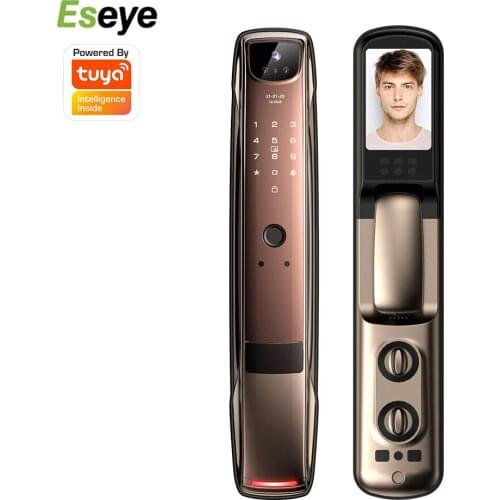 Eseye Biometric Lock Security Tuya Smart Door Lock Password Electronic Locks IC Card Unlock APP Camera Door Lock Electronic