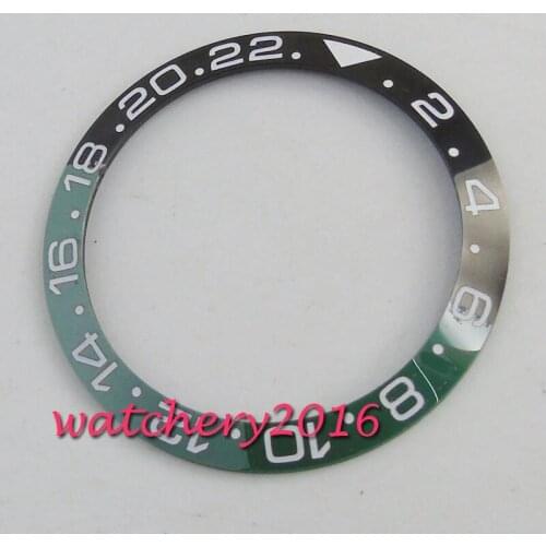High quality 38mm Green Black Ceramic Bezel white Marks Insert Kit 40mm SUB/GMT Watch