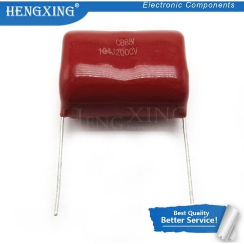 10pcs/lot 0.1uF 2000V 2KV CBB 104 100NF Polypropylene film capacitor pitch 25mm CBB81 In Stock