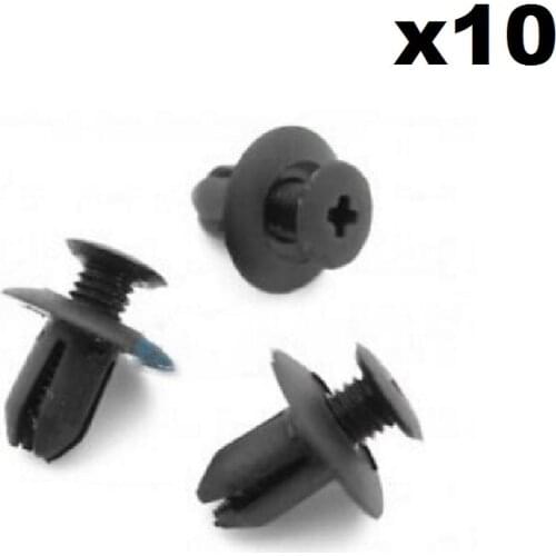 10x 8mm Plastic Trim Clips- Same For Mazda B09251833, Wheel arch & Sill Moulding