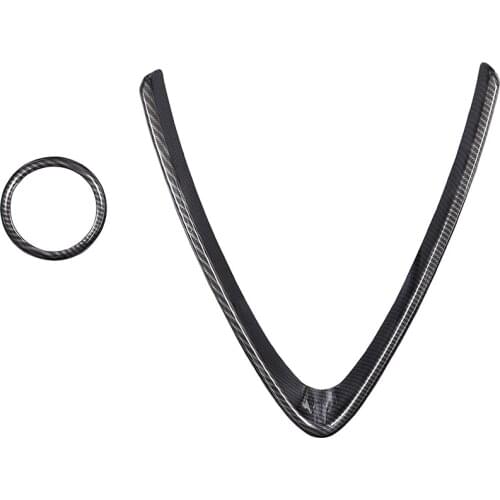 2Pcs Carbon Fiber Style ABS Plastic Front Grill Decoration Frame Trim for Alfa Romeo Stelvio 2017 2018 Parts