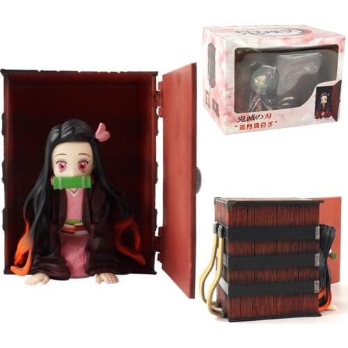7-9cm Demon Slayer Kimetsu No Yaiba Kamado Nezuko In Box Mini Girl Statue PVC Action Figure Model Toys Dolls