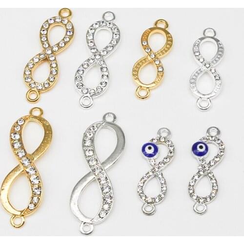 8pcs/lot 8 Shape mixing Charm Evil eye Connectors Ornament Pendant Accessories Fit Women Bracelets DIY Jewelry Makin