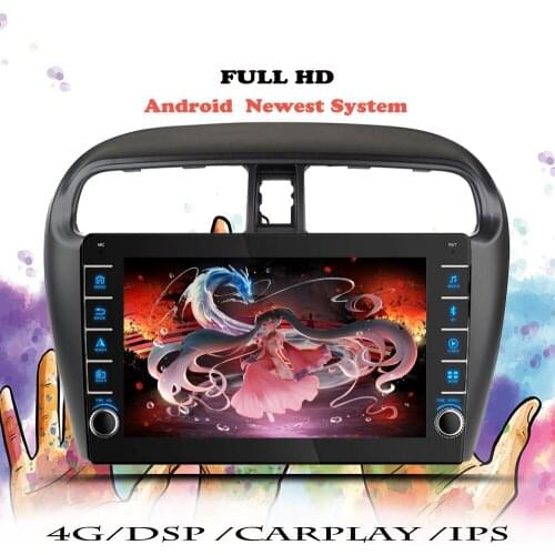 Android 10.0 Car Radio For Mitsubishi Mirage Attrage 2012 2013 2014 2015 2016-2018 Multimedia Player GPS Navigation DVD Cassette