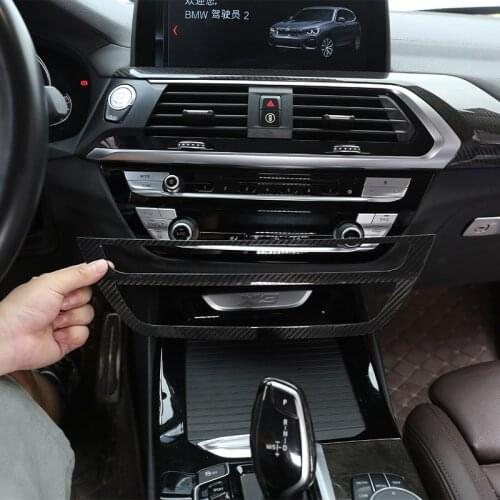 Real carbon fiber For BMW X3 X4 G01 G02 2018-2021 Car Central Control Air Conditioner Volume Decorative Frame Car Accessories