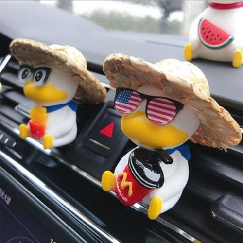 Mango Duck Car Air Freshener Cartoon Ornament Cute Car Perfume Vent Clips Car Accessories Interior