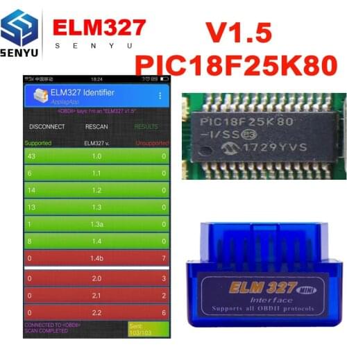 10PCS ELM327 V1.5 Wireless For Android PIC18F25K80 ELM 327 V1.5 OBD2 Scanner OBD 2 OBD2 Car Diagnostic Auto Tool Code Reader