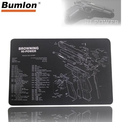 BROWNING HI-POWER Gun Cleaning Bench Mat Rubber Carpet Non-Slip with Instructions Armourist Mat for Airsoft Clean RL37-0098