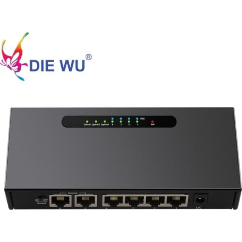 DIEWU 4+2 Port POE switch 10/100Mbps Full/Half Duplex VLAN Network Ethernet Switch af/at for IP POE CCTV Camera