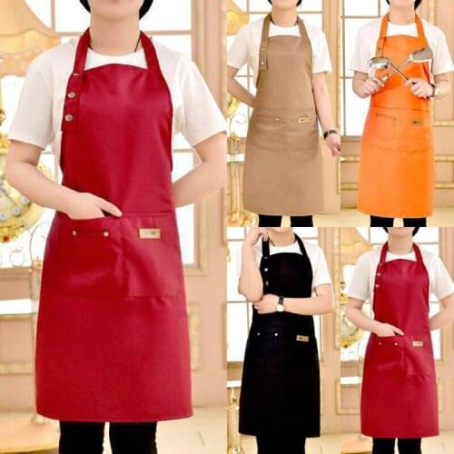Apron Washable Pocket Butcher Waiter Chef Kitchen Cooking Unisex Waterproof OZ