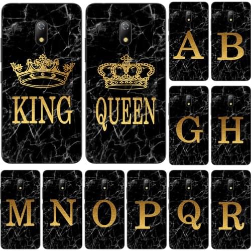 Phone Case for Itel A16 Plus A32F P32 Marble Golden alphabet background Soft Print Cover Fundas