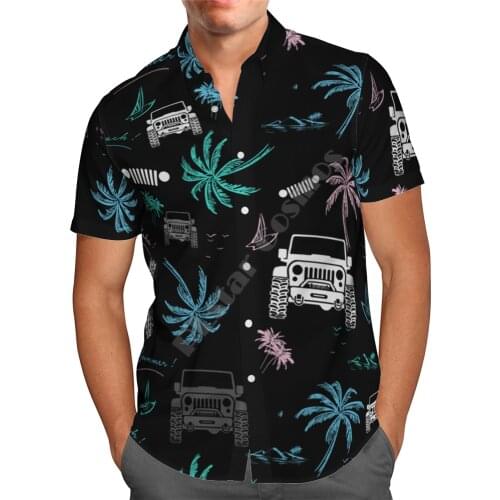 Hawaii Shirt Hawaiian beach Summer Flower Car Printed 3d Mens Shirt Harajuku Tee hip hop shirts 16