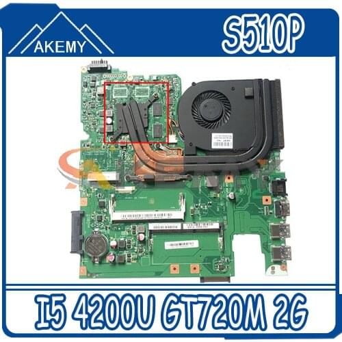 Akemy 12293-1 48.4L106.011 Motherboard For Lenovo S510P LS41P LS51P Notebook Motherboard CPU I5 4200U GT720M 2G DDR3 100% Test
