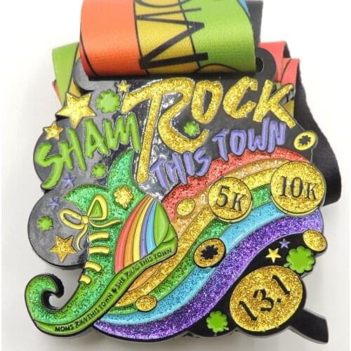 Factory Custom Craft Black Metal Souvenir Sport Award Medal with Ribbon cheap custom you own style medals