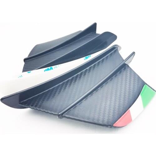 Motorcycle Side Body Winglet Wings Wind Spoiler Air Deflector Matte Carbon Fiber