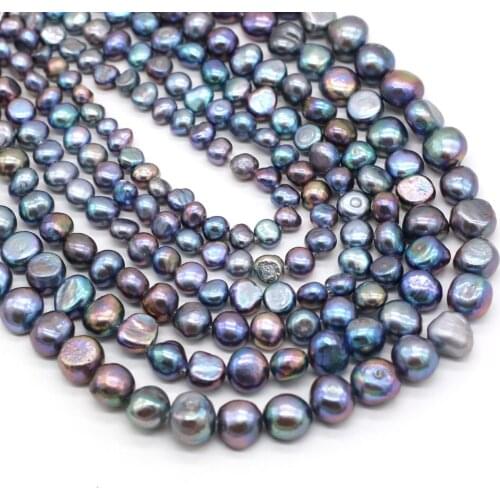 Natural Freshwater Horizontal Hole Black High-quality Double-sided Pearls-for DIYCharms Bracelet Necklace Jewelry Making Rope 3