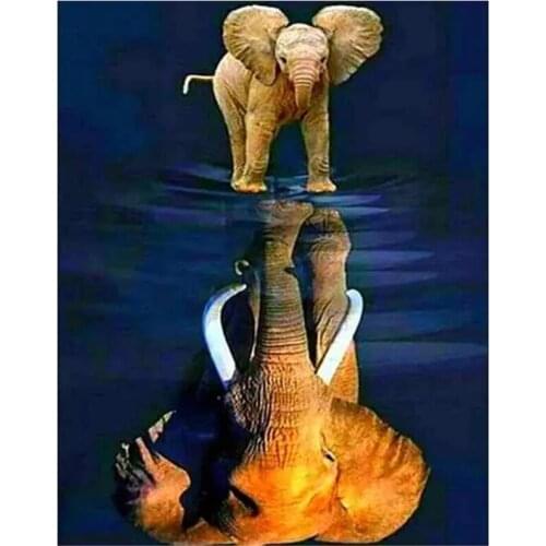 New Arrivals 5D DIY Full Round Diamond Painting Animal Elephant Cross Stitch 3D Embroidery Rhinestone Mosaic Home Decor Y410