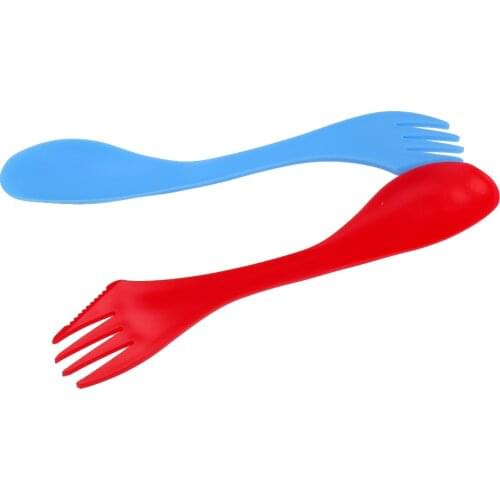 6 Pieces / Set Portable 3 in 1 Camping Utensils Spork Combo Spoon Cutlery for Outdoor Hiking Travelling Picnic