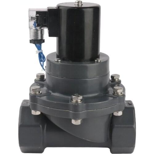 AC 220V UPVC CPVC Anti Corrosive Solenoid Valve for Liquid Seawater Acid Chemical Normally Closed