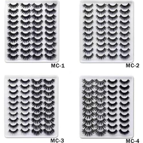 20 Pairs Faux Mink Lashes Faux Eyelashes Mink False Eyelashes Natural Volume Lashes Eyelash Extension for Makeup Eyelash Book