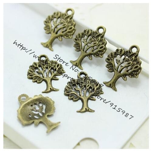 Sweet Bell Free Shipping! 100pcs 16*21mm Antique Bronze Charm Pendants Tree Of Life wholesale Jewelry Making Charms 3D494
