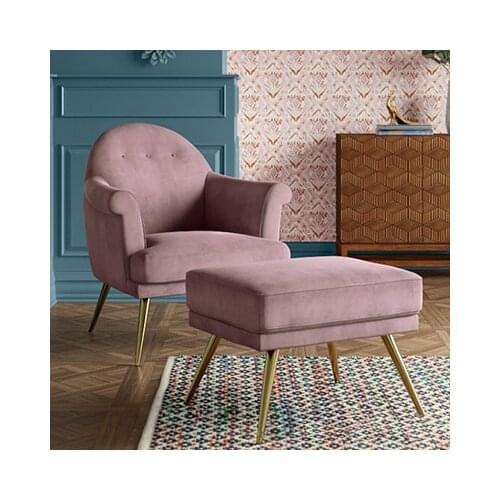 Chinafurniture Nordic flannelette art light luxury single sofa chair of modern contracted fashion leisure sofa chair