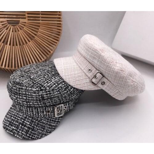 Navy cap of new fund of 2019 autumn winters is knitted cap female British beret octagonal cap ins tide newsboy cap visors