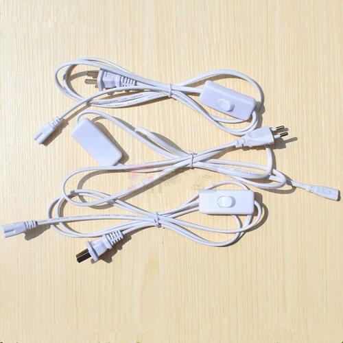 T8 Tube Cable Wire With Switch 3pin for LED integrated T5 tube light 10A Connector Power Adapter LED T8 Bulb 3 core integrated