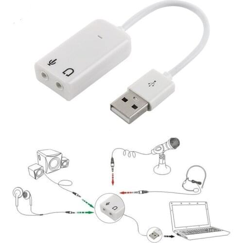 USB Sound Card Virtual 7.1 3D External USB Audio Adapter USB To Jack 3.5mm Earphone Micphone Sound Card for Laptop Notebook PC