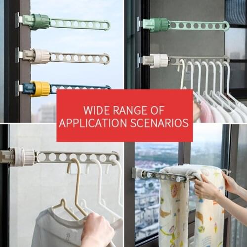 1 PC Window Frame Clothes Hanger Portable Indoor Window 8-holes Drying Rack Bathroom Accommodated Indoor Hanging Rack