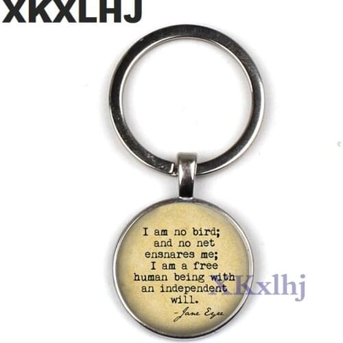 I Am Not A Bird I Am A Free Human With Independent Will Reference Keychain Charlotte Jane Eyre Book Booking Keychain Lover Gift
