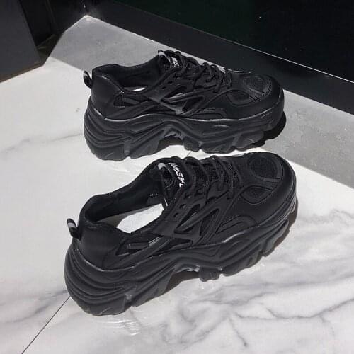 Womens Chunky Sneakers 2021 Fashion White Platform Sneakers Women Running Sport Shoes Trainers Thick Sole Tenis basket