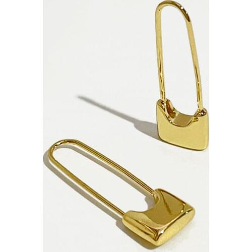PerisBox Unique Design Gold Lock Hoop Earrings for Women Small Safety Pin Earrings Hoops Minimal Jewelry