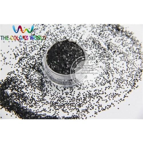 1mm Solvent Resistant black color Glitter Square shape spangles for Nail Art and DIY supplies1pack=50g