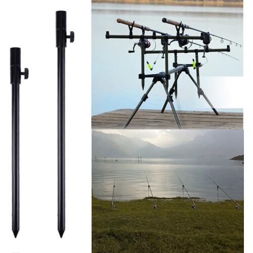1pc Durable Fishing Bank Stick Delicate Texture Carp Fishing Bank Stick Adjustable Bankstick Bite Alarm Extension Rod Black