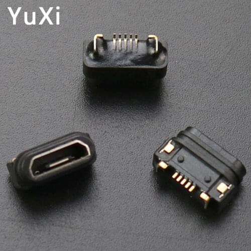 2pcs Micro USB 5pin Charging Jack Socket Dock Port 5P Waterproof Female Connector Replacement Repair Spare